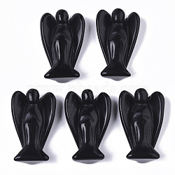 Natural Obsidian Angel Decor Healing Stones, Energy Reiki Gifts for Women Men, Home Display Decoration, 41x26x13.5mm(G-R473-03)