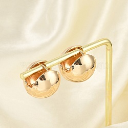 Brass Hoop Earrings for Women, Round, Real 14K Gold Plated, 16x17.5mm(EJEW-U041-03G)