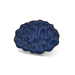 Brain Theme Enamel Pins, Alloy Lapel Pin Backs for Backpack Clothes, Prussian Blue, 18x24mm(JEWB-E040-01EB-01)