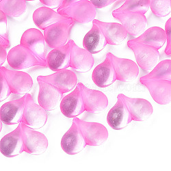 Transparent Acrylic Beads, Heart, Hot Pink, 17.5x22x10mm, Hole: 1.4mm, about 260pcs/500g(MACR-S373-70-B11)