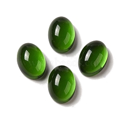Glass Cabochons, Imitation Gemstone, Oval, Green, 14x10x6mm(GLAA-B017-06B-08)
