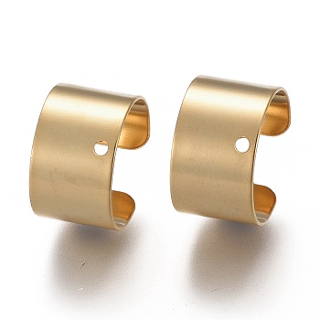 304 Stainless Steel Ear Cuff Findings, with Hole, Golden, 10x9x6mm, Hole: 0.9mm