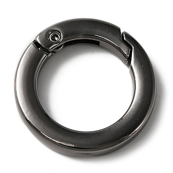 Zinc Alloy Spring Gate Rings, Ring Shape, Gunmetal, 5 Gauge, 28x4.5mm