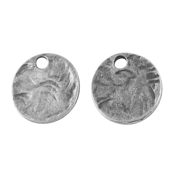 Alloy Pendants, Cadmium Free & Nickel Free & Lead Free, Flat Round, Antique Silver, 13x1mm, Hole: 2mm