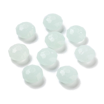 Opaque Acrylic Beads, Faceted, Rondelle, Azure, 8.5x5mm, Hole: 1.8mm