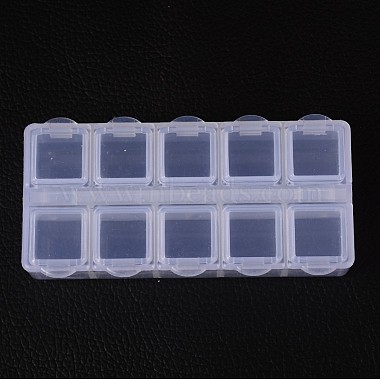 White Cuboid Plastic Beads Containers