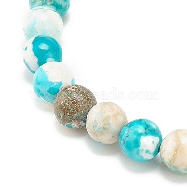 Natural Howlite Round Beaded Stretch Bracelet(BJEW-JB08290-02)-4