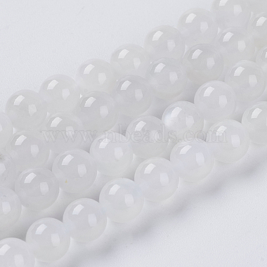 6mm White Round Moonstone Beads