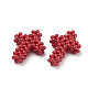 Perles tissées de corail synthétiques teints(CORA-Q031-01)-2