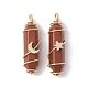 Natural Red Jasper Copper Wire Wrapped Pendants(PALLOY-JF02535-04)-1