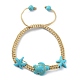 Starfish & Tortoise Synthetic Turquoise Braided Bead Bracelets(BJEW-JB09852)-1