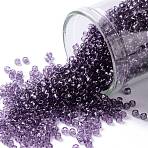TOHO Round Seed Beads, Japanese Seed Beads, (19) Transparent Sugar Plum, 11/0, 2.2mm, Hole: 0.8mm, about 1110pcs/bottle, 10g/bottle(SEED-JPTR11-0019)