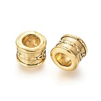 Tibetan Style European Beads, Column with Trinity Knot/Triquetra, Irish, Cadmium Free & Nickel Free & Lead Free, Antique Golden, 10x8mm, Hole: 6mm(GLF11489Y-NF)