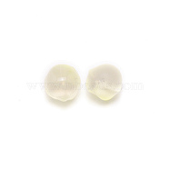 Glass Beads, Nuggets, Half Drilled, for DIY Hair Accessories, Light Goldenrod Yellow, 13x12x11.5mm, Hole: 1.2mm(GGLA-WH0030-01B)