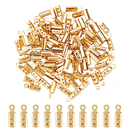 304 Stainless Steel Folding Crimp Ends, Golden, 10x3x2.5mm, Hole: 1mm, Inner Diameter: 2x2.5mm, 100pcs/box(STAS-UN0009-37G)