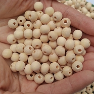 500Pcs Wood Beads, Round, Moccasin, 12mm, Hole: 3~4mm(FS-WG97363-03)