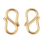 304 Stainless Steel S Hook Clasps, Golden, 12.5x6.5x1mm, Hole: 3~3.5mm(X-STAS-F227-16-G)