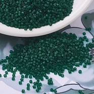 MIYUKI Delica Beads, Cylinder, Japanese Seed Beads, 11/0, (DB0767) Matte Transparent Dark Emerald, 1.3x1.6mm, Hole: 0.8mm, about 20000pcs/bag, 100g/bag(SEED-J020-DB0767)