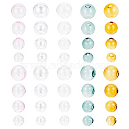 20Pcs 20 Styles Handmade Blown Glass Globe Beads, for DIY Clear Glass Bottle/Wind Chime Making, Round, Mixed Color, 17.5~18x17~17.5mm, Hole: 3.5~5mm, 1pc/style(GLAA-GO0001-09A)