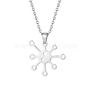Stainless Steel Pendant Necklaces, Flower, Stainless Steel Color, No Size(ZG4018-2)
