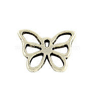 Tibetan Style Alloy Charms, Cadmium Free & Nickel Free & Lead Free, Butterfly, Antique Silver, 13x16x1mm, Hole: 1mm(X-TIBEP-A9090-AS-NR)