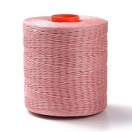 Waxed Polyester Cord for Jewelry Making, Flat, Pink, 0.7mm, about 743.65 yards(680m)/roll(YC-F002-169)