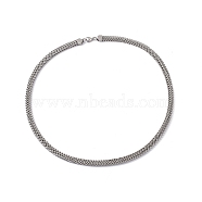 304 Stainless Steel Snake Chain Necklace with Lobster Claw Clasps for Men Women, Stainless Steel Color, 25.59 inch(650mm), Wide: 8mm(STAS-K249-02C-P)