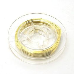 Round Copper Wire for Jewelry Making, Yellow, 26 Gauge, 0.4mm, about 16.4 Feet(5m)/roll(CWIR-N001-0.4mm-07)