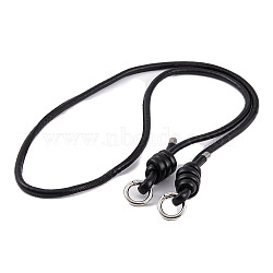 PU Leather & Alloy Phone Hand Strap Chains, Purse Chains, Black, 116cm(AJEW-H151-01H)