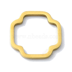 304 Stainless Steel Linking Rings, Cross, Golden, 12x12x1mm(STAS-C097-07G)