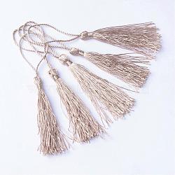 Polyester Tassel Decorations, Pendant Decorations, Tan, 130x6mm, Tassel: 70~90mm(OCOR-Q023-42)