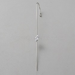 Platinum Brass Ear Wrap Crawler Hook Earrings for Women, Oval, 73x4mm(EJEW-WH0019-58F)