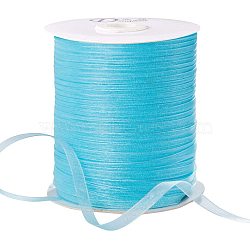 Organza Ribbon, Galloon, Light Sky Blue, 1/4 inch(6mm), 500yards/Roll(457.2m/Roll)(ORIB-BC0001-02L)