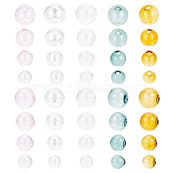 20Pcs 20 Styles Handmade Blown Glass Globe Beads, for DIY Clear Glass Bottle/Wind Chime Making, Round, Mixed Color, 17.5~18x17~17.5mm, Hole: 3.5~5mm, 1pc/style(GLAA-GO0001-09A)