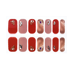 Full Cover Nombre Nail Stickers, Self-Adhesive, for Nail Tips Decorations, Colorful, 24x8mm, 14pcs/sheet(MRMJ-S060-ZX3087)