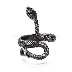 Alloy Cuff Finger Rings, Wide Band Rings, Snake, Gunmetal, US Size 9 3/4(19.5mm)(RJEW-T006-33B)