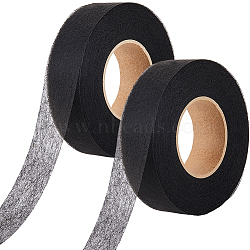 Non-woven Fabric Polyamide Double-sided Hot Melt Adhesive Film, for DIY Clothing Sewing Accessories, Black, 3x0.02cm, about 70yards/roll(DIY-WH0568-04A)