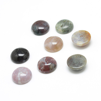 Natural Indian Agate Gemstone Cabochons, Half Round, 12x5mm