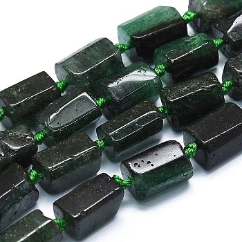 Natural Emerald Beads Strands, Faceted, Column, 12~13x6~8x6~8mm, Hole: 1mm, about 28pcs/strand, 15.55''~15.75'(39.5~40cm)