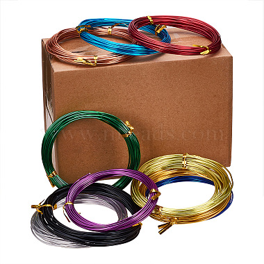 Pack of 10 rolls Multicolor Round Aluminum Wire Jewelry Making Beading Craft Wire(AW-PH0001-01-1.5mm)-5