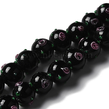 Black Round Lampwork Beads