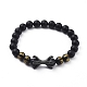 Natural Black Agate(Dyed) Beads Stretch Bracelets(BJEW-JB04801)-2