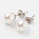 Accessoires de boucles d'oreilles en forme de boule de perles(EJEW-JE02370-01)-1