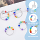 10Pcs 2 Style Rainbow Color Glass Beaded Rotating Open Cuff Rings Set(RJEW-DC0001-15)-4