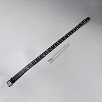 Imitation Leather Alloy Belt Buttons, Black, 1185x38x9.5mm, Hole: 6mm(FIND-WH20012-54)