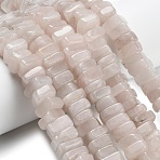 Natural Rose Quartz Beads Strands, Nuggets, 10~14x10~11x4~6mm, Hole: 0.9mm, about 70~73pcs/strand, 15.16 inch(38.5cm)(G-L642-D01-6x11mm)