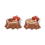 Opaque Resin Decoden Cabochons, Tree Stump & Mushroom, Sienna, 23x28x8mm(RESI-N051-10)