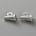 Cheerleading Series Alloy Pendants, Antique Silver Charms, Trumpet, 12.5x15x9mm, Hole: 3.5x2mm(FIND-WH0173-004AS-03)