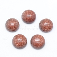 Synthetic Goldstone Cabochons, Flat Round, 8x3~4mm(G-E492-H-06)