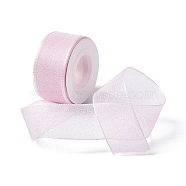 10 Yards Polyester Chiffon Ribbon, for DIY Jewelry Making, Pink, 1- inch(25.5mm)(OCOR-C004-03H)